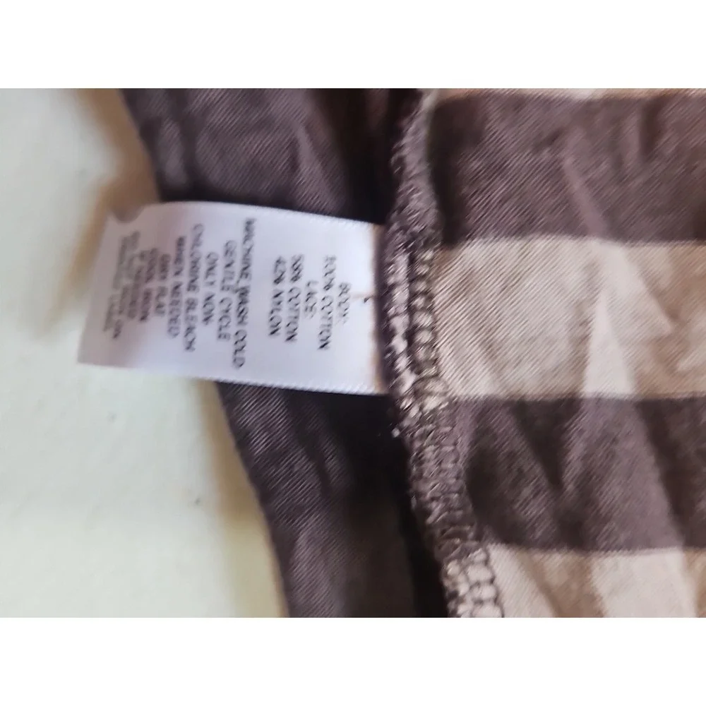 Ann Taylor Loft Women's XS Lace Brown Stripe 3/4 Sleeve Blouse Boho Lightweight - Picture 6 of 9